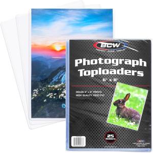 BCW 6X8 Toploaders for Photos | 25-Pack | 6×8 Toploaders,Clear Rigid PVC Protectors | Perfect for Photos, Trading Cards and, Baseball Card Protectors