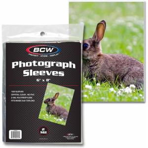 BCW 6×8 Photo Sleeves – 100 Pack | Archival Photo Sleeves for Art, Postcards & Photos | Acid-Free, No PVC | Archival Quality for Storage & Display