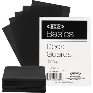 BCW Basics Card Sleeves | 500 Count Box | Acid-Free, Archival Safe | Durable, Cost-Effective Card Protector Sleeves for Standard 2.5″ x 3.5″ Trading and Game Cards (Blue)(Black)