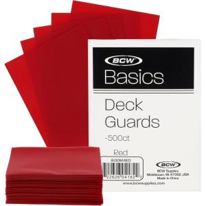 BCW Basics Card Sleeves | 500 Count Box | Acid-Free, Archival Safe | Durable, Cost-Effective Card Protector Sleeves for Standard 2.5″ x 3.5″ Trading and Game Cards (Blue)(Red)