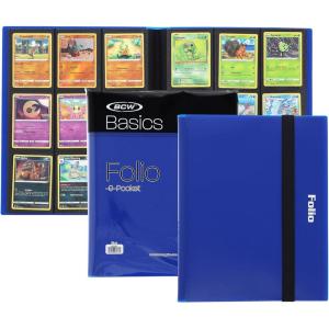 BCW Basics Folio 9-Pocket Card Album – Black | Archival Safe, Side-Loading Binder | Premium Storage Solution for Trading Cards, Sports Cards, and More | 360-Card Capacity(Blue)