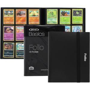 BCW Basics Folio 9-Pocket Card Album – Black | Archival Safe, Side-Loading Binder | Premium Storage Solution for Trading Cards, Sports Cards, and More | 360-Card Capacity(Black)