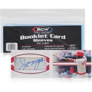 BCW Booklet Card Sleeves – 50 Pack | Crystal Clear Polypropylene Sleeves for Ultimate Preservation and Display | 7 3/8 x 2 5/8 Inches | Acid-Free Protection for Trading Card Booklets(50 Sleeves)