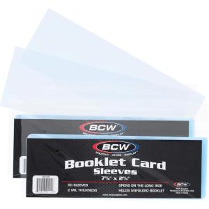 BCW Booklet Card Sleeves – 50 Pack | Crystal Clear Polypropylene Sleeves for Ultimate Preservation and Display | 7 3/8 x 2 5/8 Inches | Acid-Free Protection for Trading Card Booklets(100 Sleeves)
