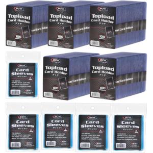 BCW Card Sleeves and Toploaders for Card Combo – 500 Count | Premium Top Loaders and Acid-Free Penny Sleeves | Great for Football, Magic: The Gathering, Pokémon, and Baseball Card Protectors