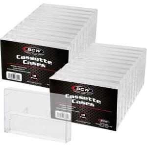 BCW Cassette Tape Cases – 20 Pack (Clear) | Replacement Audio Cassette Cases | Protect & Store Standard Cassette Tapes | Durable Plastic Storage for Music & Blank Tapes(20 Pack)