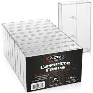 BCW Cassette Tape Cases – 20 Pack (Clear) | Replacement Audio Cassette Cases | Protect & Store Standard Cassette Tapes | Durable Plastic Storage for Music & Blank Tapes(10 Pack)