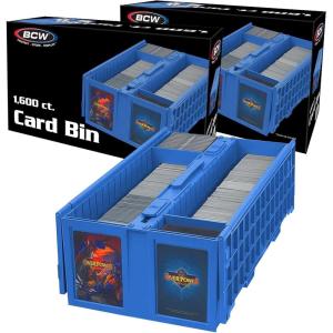 BCW Collectible Card Bin – (Single, Blue) | Holds up to 1600 Cards | Plastic Storage Box for Pokémon, MTG & Sports Cards(2 Pack)