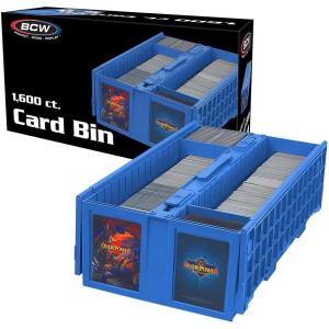BCW Collectible Card Bin – (Single, Blue) | Holds up to 1600 Cards | Plastic Storage Box for Pokémon, MTG & Sports Cards(Single)