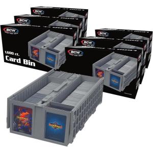 BCW Collectible Card Bin – (Single, Gray) | Holds up to 1600 Cards | Plastic Storage Box for Pokémon, MTG & Sports Cards(6 Pack)