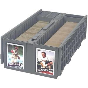 BCW Collectible Card Bin – (Single, Gray) | Holds up to 1600 Cards | Plastic Storage Box for Pokémon, MTG & Sports Cards(Single)