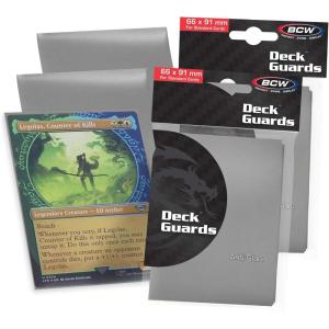 BCW Deck Guard – Double Matte Black Card Sleeves | Acid-Free, Archival-Safe, No PVC | Anti-Glare Matte Finish | Fits Standard 2½” x 3½” Game Cards | Durable Deck Protector Sleeves | 100 Ct(Green)
