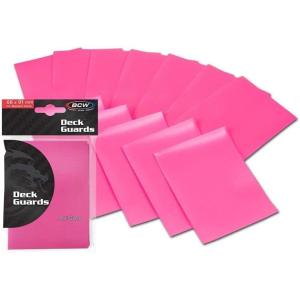 BCW Deck Guard – Double Matte Pink Card Sleeves | Acid-Free, Archival-Safe, No PVC | Anti-Glare Matte Finish | Fits Standard 2½” x 3½” Game Cards | Durable Deck Protector Sleeves | 50 Ct