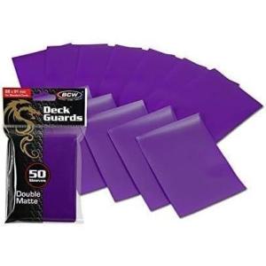 BCW Deck Guard – Double Matte Purple Card Sleeves | Acid-Free, Archival-Safe, No PVC | Anti-Glare Matte Finish | Fits Standard 2½” x 3½” Game Cards | Durable Deck Protector Sleeves | 1000 Ct