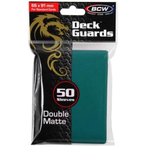 BCW Deck Guard – Double Matte Purple Card Sleeves | Acid-Free, Archival-Safe, No PVC | Anti-Glare Matte Finish | Fits Standard 2½” x 3½” Game Cards | Durable Deck Protector Sleeves | 50 Ct(Teal)