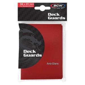 BCW Deck Guard – Double Matte Purple Card Sleeves | Acid-Free, Archival-Safe, No PVC | Anti-Glare Matte Finish | Fits Standard 2½” x 3½” Game Cards | Durable Deck Protector Sleeves | 50 Ct(Red)