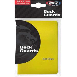 BCW Deck Guard – Double Matte Yellow Card Sleeves | Acid-Free, Archival-Safe, No PVC | Anti-Glare Matte Finish | Fits Standard 2½” x 3½” Game Cards | Durable Deck Protector Sleeves | 1500 Ct