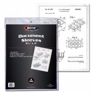 BCW Document Sleeves 8.5 x 11 | Acid-Free Archival Quality | Clear Plastic Paper Sleeves | Compatible with BCW 8.5×11 Toploader | Protect Documents, Photos, Art, and More | Crystal Clear, Safe Storage
