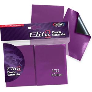 BCW Elite2 Matte Card Sleeves – Mulberry | Anti-Glare Front | Textured Back | Fits Standard 2.5″ x 3.5″ Cards – 100 Pack(Mulberry)