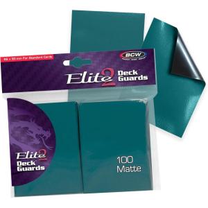 BCW Elite2 Matte Card Sleeves – Mulberry | Anti-Glare Front | Textured Back | Fits Standard 2.5″ x 3.5″ Cards – 100 Pack(Teal)