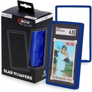 BCW Graded Blue Card Slab Bumpers for SGC | 6-Pack Edge Protectors for Sports & Trading Cards(Blue)