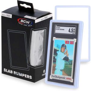 BCW Graded Blue Card Slab Bumpers for SGC | 6-Pack Edge Protectors for Sports & Trading Cards(Clear)
