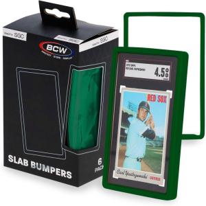 BCW Graded Blue Card Slab Bumpers for SGC | 6-Pack Edge Protectors for Sports & Trading Cards(Green)