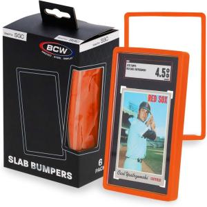 BCW Graded Blue Card Slab Bumpers for SGC | 6-Pack Edge Protectors for Sports & Trading Cards(Orange)