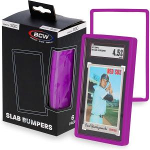 BCW Graded Blue Card Slab Bumpers for SGC | 6-Pack Edge Protectors for Sports & Trading Cards(Purple)