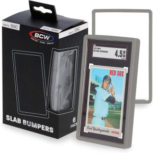 BCW Graded Blue Card Slab Bumpers for SGC | 6-Pack Edge Protectors for Sports & Trading Cards(Silver)