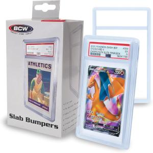 BCW Graded Card Slab Bumpers – Black | TPE Edge Protectors for PSA Slabs (2017–Current) | Secure Fit & Easy Grip | Pack of 6 Bumpers for PSA-Graded Card Cases | Collector-Grade Protection(Clear)