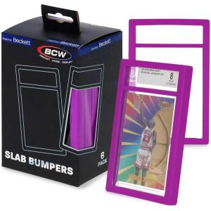 BCW Graded Card Slab Bumpers for BGS Slabs – Black | 6-Pack Durable TPE Edge Protectors | Shields BGS-Standard Slabs from Scuffs, Chips & Impact Damage | Easy Fit & Non-Slip Grip for Trading Cards(Purple)