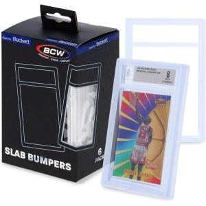 BCW Graded Card Slab Bumpers for BGS Slabs – Black | 6-Pack Durable TPE Edge Protectors | Shields BGS-Standard Slabs from Scuffs, Chips & Impact Damage | Easy Fit & Non-Slip Grip for Trading Cards(Clear)