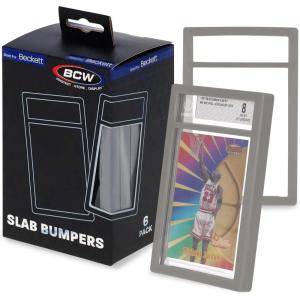 BCW Graded Card Slab Bumpers for BGS Slabs – Black | 6-Pack Durable TPE Edge Protectors | Shields BGS-Standard Slabs from Scuffs, Chips & Impact Damage | Easy Fit & Non-Slip Grip for Trading Cards(Silver)