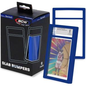 BCW Graded Card Slab Bumpers for BGS Slabs – Black | 6-Pack Durable TPE Edge Protectors | Shields BGS-Standard Slabs from Scuffs, Chips & Impact Damage | Easy Fit & Non-Slip Grip for Trading Cards(Blue)