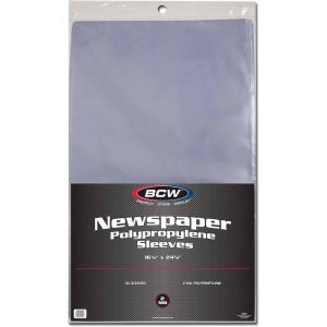 BCW Newspaper 2-mil Polypropylene Sleeves 16″ X 24″ | 50-Sleeves per Pack | 1-Pack(16×24)