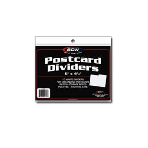 BCW Postcard Dividers | 4×6 Polyethylene Index Card Dividers | Write-On Tabs | Archival-Quality Plastic for Postcard Storage Box | PVC-Free Card Storage Dividers for Recipe Cards, Photos, TCG & More