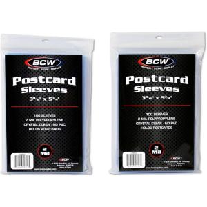 BCW Postcard Sleeves – 3.5×5 Archival Sleeves for Postcard Storage | Clear Polypropylene Post Card Sleeves | Protect Small Postcards, Photos & Invitations – 100 Pack(200 Pack)