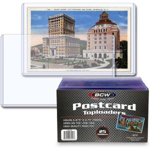 BCW Postcard Top Load Holder | Toploaders For Cards Hold 5⅞” x 3¾” Postcards | Rigid PVC | Postcard Toploader safe for Photos and Cards | Clear Toploader for Maximum Protection | 25 Ct