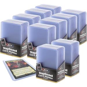 BCW Premium 3×4 Topload Card Holders – 50 Pack | Ultra-Clear 20PT Rigid PVC Protectors | Heavy-Duty Card Holders for Standard Trading Cards, Sports Cards, MTG, Pokémon & More(250 Pack)