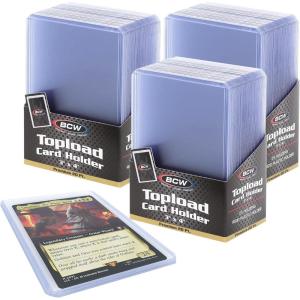 BCW Premium 3×4 Topload Card Holders – 50 Pack | Ultra-Clear 20PT Rigid PVC Protectors | Heavy-Duty Card Holders for Standard Trading Cards, Sports Cards, MTG, Pokémon & More(75 Pack)