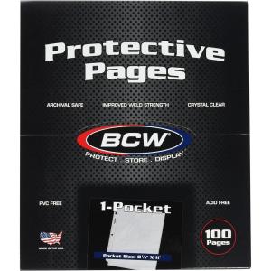BCW Pro 1-Pocket Document Pages 100 ct Pack | Archival Acid-Free Storage for 8.5 x 11 Documents | Sheet Protectors with Toploading Design | Universal Fit in 3-Ring Binders and Albums