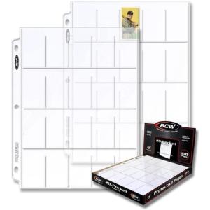 BCW Pro 20-Pocket Tobacco Card Holder Pages – 100ct | Premium High-Clarity, Archival Safe Card Protectors for T206 Cards | Compatible with Standard 3-Ring Binders | Toploader Binder Card Pages