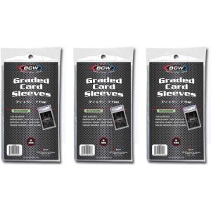 BCW Resealable Graded Card Sleeves | 100 Pack | Universal Fit for PSA, Beckett, SGC & More | Acid-Free Archival Polypropylene | 3¾ x 5½ with 1” Flap(300 Pack)
