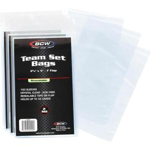 BCW Resealable Team Set Bags – 300 Count | Holds 35 Loose Cards or 5 Standard 35pt Toploaders | Fits Magnetics up to 108pt | Acid-Free Team Bags for Trading Cards & Shipping
