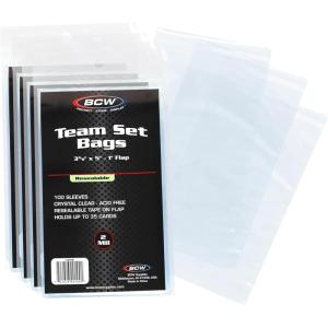 BCW Resealable Team Set Bags – 400 Count | Holds 35 Loose Cards or 5 Standard 35pt Toploaders | Fits Magnetics up to 108pt | Acid-Free Team Bags for Trading Cards & Shipping
