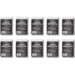 BCW Standard Card Sleeves – Penny Sleeves 2 5/8 x 3 5/8 | 1000 Clear Trading Card Sleeves | Card Protector Sleeves for Baseball, Sports & Trading Cards | 10 Packs of 100 Each