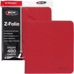 BCW Supplies 12-Pocket Z-Folio LX Trading Card Albums, Red