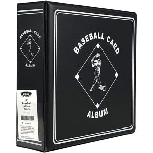 BCW Supplies 3″ Baseball Album – Black | Durable Binder for 90 Baseball Cards | Ideal for Collectors, Storage, and Card Protection – 2 Pack(Single)