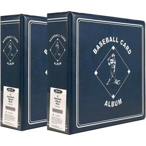 BCW Supplies Baseball 3″ Album – Blue | Premium Durable Binder for 90 Baseball Cards Heavy-Duty D-Ring, Lasting Durability, and Classic Display | Ideal for Collectors, Storage, and Card Protection(2 Pack)